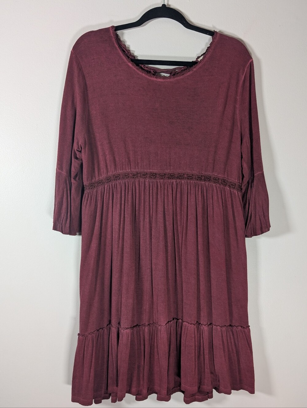 Umgee Burgundy Lace Corset Style Dress - Picture 2 of 5